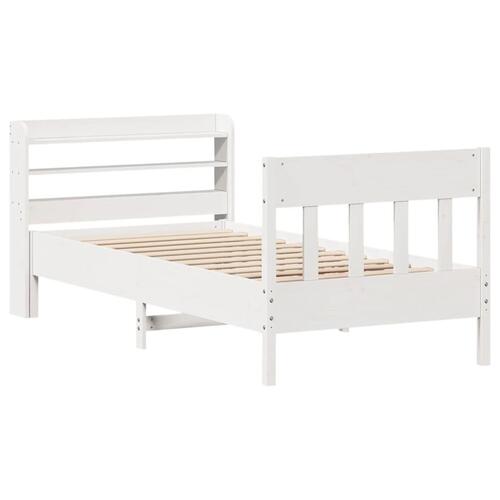 Sengeramme uden madras 100x200 cm massivt fyrretræ hvid