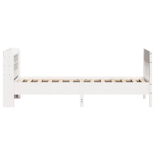 Sengeramme uden madras 100x200 cm massivt fyrretræ hvid