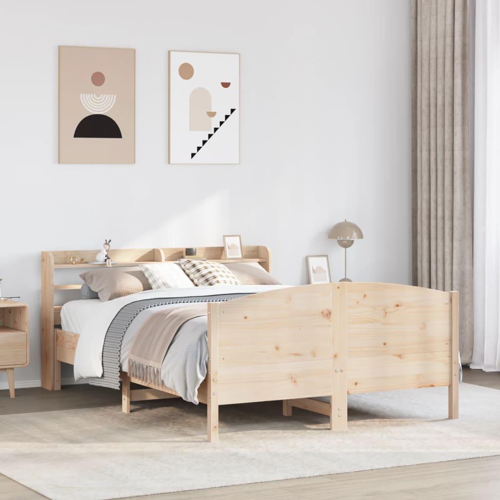 Sengeramme uden madras 140x200 cm massivt fyrretræ