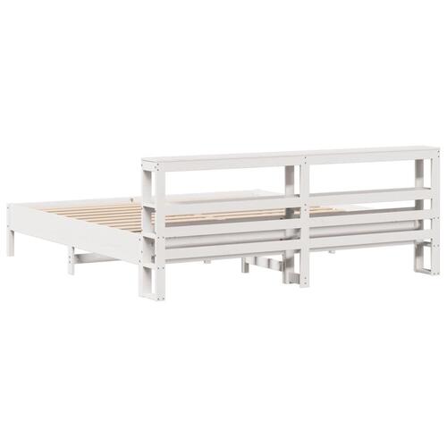 Sengeramme uden madras 180x200 cm massivt fyrretræ hvid
