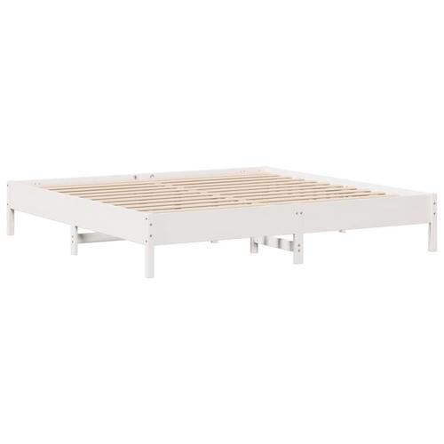 Sengeramme uden madras 180x200 cm massivt fyrretræ hvid