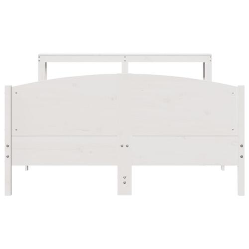 Sengeramme uden madras 160x200 cm massivt fyrretræ hvid
