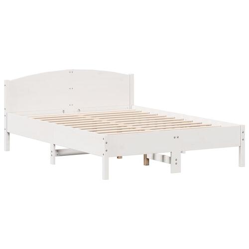 Sengeramme uden madras 160x200 cm massivt fyrretræ hvid