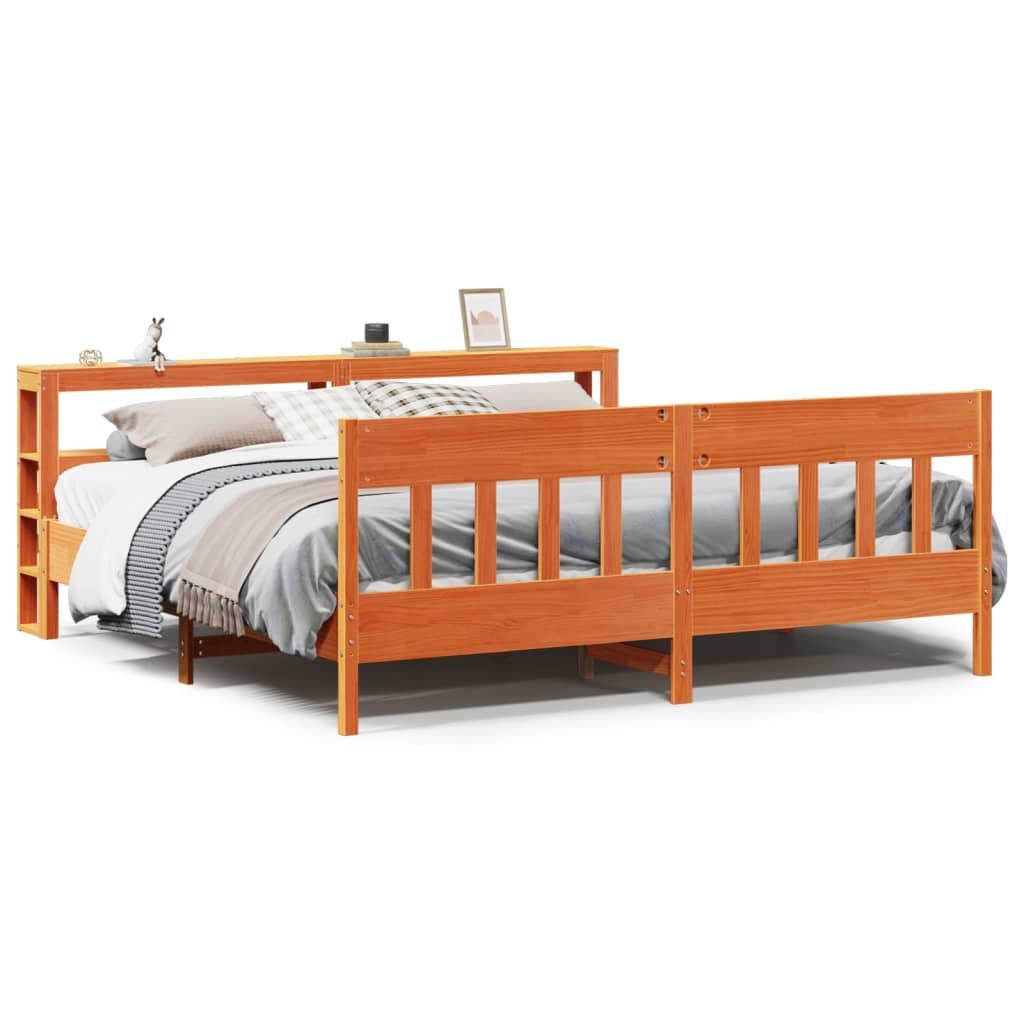 Sengeramme uden madras 180x200 cm massivt fyrretræ gyldenbrun