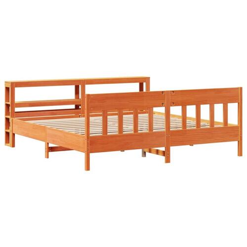 Sengeramme uden madras 180x200 cm massivt fyrretræ gyldenbrun