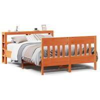Sengeramme uden madras 160x200 cm massivt fyrretræ gyldenbrun