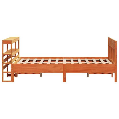 Sengeramme uden madras 160x200 cm massivt fyrretræ gyldenbrun