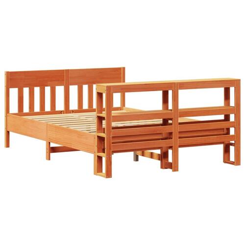Sengeramme uden madras 160x200 cm massivt fyrretræ gyldenbrun