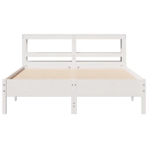 Sengeramme uden madras 150x200 cm massivt fyrretræ hvid