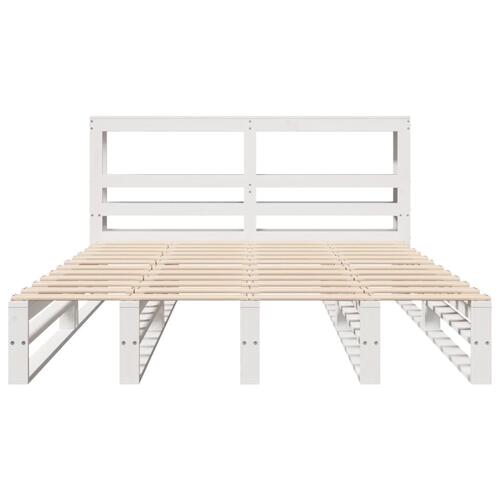 Sengeramme uden madras 140x200 cm massivt fyrretræ hvid