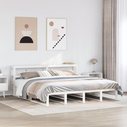 Sengeramme uden madras 180x200 cm massivt fyrretræ hvid