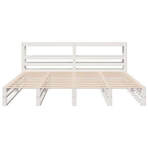 Sengeramme uden madras 180x200 cm massivt fyrretræ hvid
