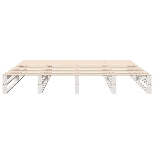 Sengeramme uden madras 180x200 cm massivt fyrretræ hvid