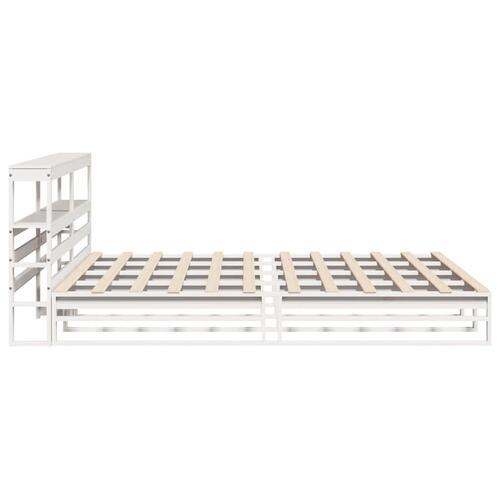 Sengeramme uden madras 180x200 cm massivt fyrretræ hvid