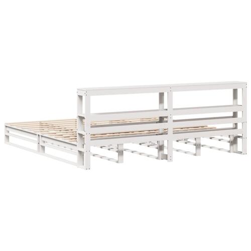 Sengeramme uden madras 180x200 cm massivt fyrretræ hvid