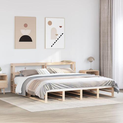 Sengeramme uden madras 200x200 cm massivt fyrretræ