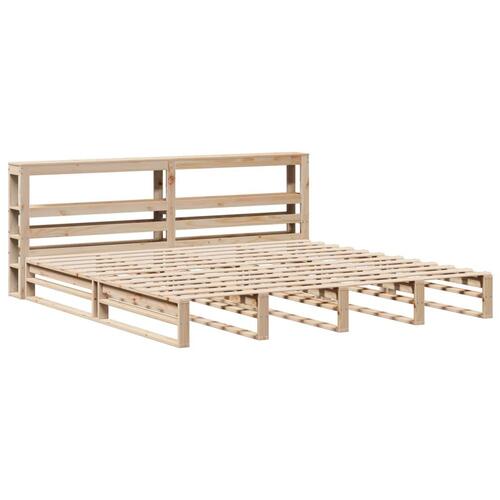 Sengeramme uden madras 200x200 cm massivt fyrretræ