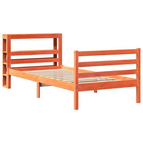 Sengeramme uden madras 75x190 cm massivt fyrretræ gyldenbrun