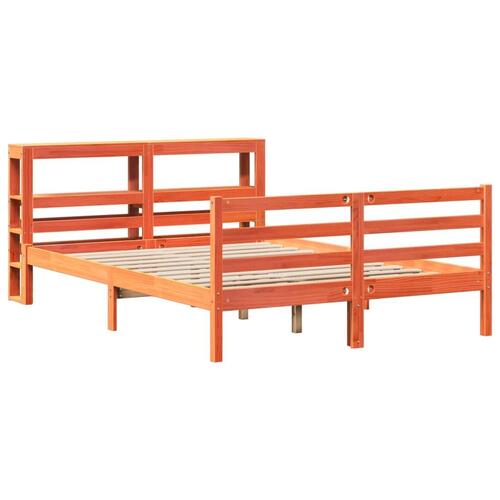 Sengeramme uden madras 120x200 cm massivt fyrretræ gyldenbrun