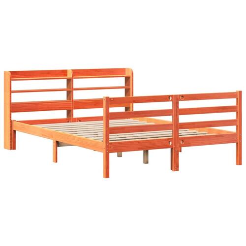 Sengeramme uden madras 120x190 cm massivt fyrretræ gyldenbrun