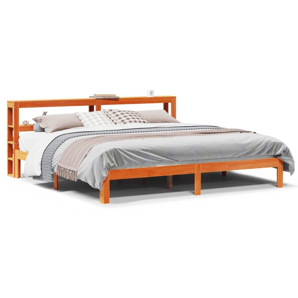 Sengeramme uden madras 180x200 cm massivt fyrretræ gyldenbrun