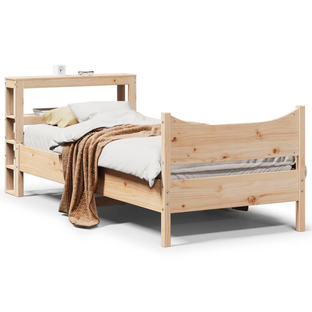 Sengeramme med sengegavl 75x190 cm massivt fyrretræ billede
