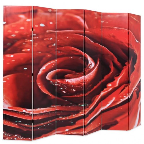 Foldbar rumdeler 228 x 170 cm rose rød