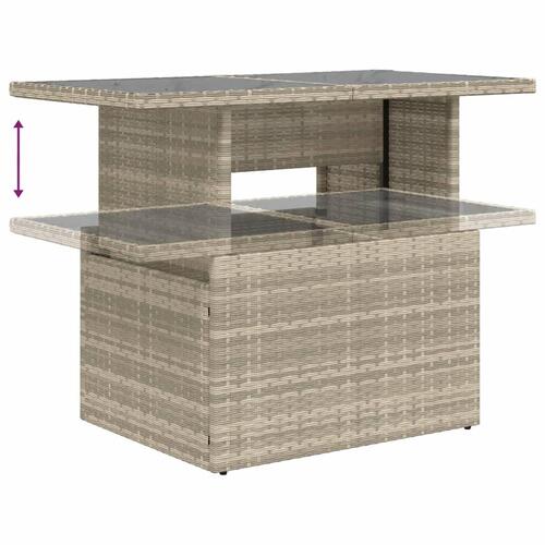 Sofasæt 5 dele med hynder polyrattan lysegrå