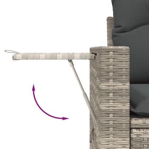 Sofasæt 5 dele med hynder polyrattan lysegrå