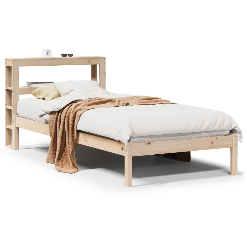 Sengeramme uden madras 90x190 cm massivt fyrretræ billede
