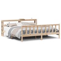 Sengeramme uden madras 200x200 cm massivt fyrretræ