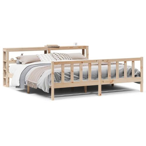 Sengeramme uden madras 200x200 cm massivt fyrretræ