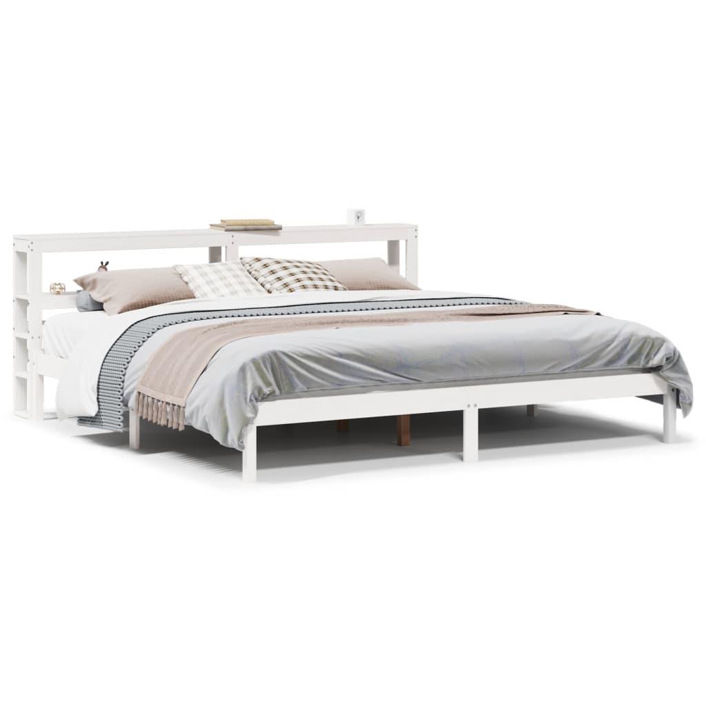 Sengeramme uden madras 180x200 cm massivt fyrretræ hvid