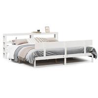 Sengeramme uden madras 180x200 cm massivt fyrretræ hvid