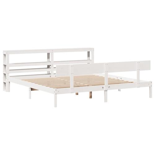 Sengeramme uden madras 180x200 cm massivt fyrretræ hvid