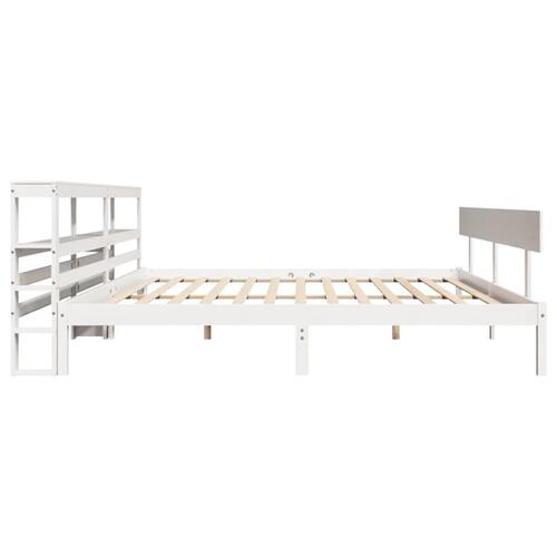 Sengeramme uden madras 180x200 cm massivt fyrretræ hvid