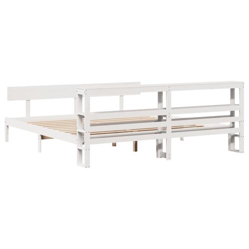Sengeramme uden madras 180x200 cm massivt fyrretræ hvid