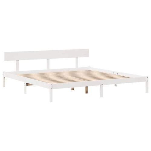 Sengeramme uden madras 180x200 cm massivt fyrretræ hvid