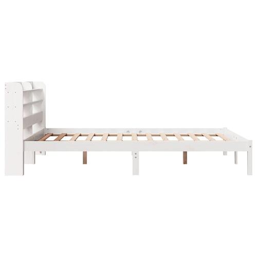 Sengeramme uden madras 140x190 cm massivt fyrretræ hvid