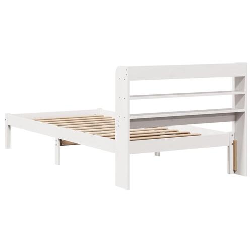 Sengeramme uden madras 90x200 cm massivt fyrretræ hvid