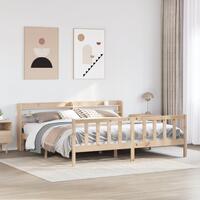 Sengeramme uden madras 200x200 cm massivt fyrretræ