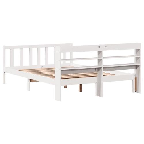 Sengeramme uden madras 150x200 cm massivt fyrretræ hvid