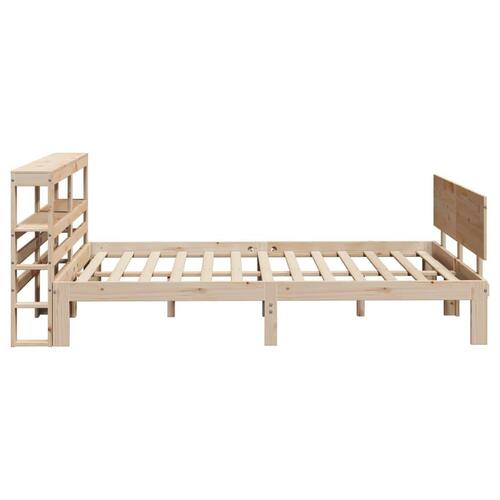 Sengeramme med sengegavl 120x200 cm massivt fyrretræ hvid