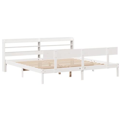 Sengeramme uden madras 180x200 cm massivt fyrretræ hvid