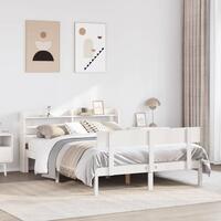 Sengeramme uden madras 120x200 cm massivt fyrretræ hvid