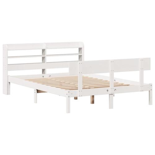 Sengeramme uden madras 120x200 cm massivt fyrretræ hvid