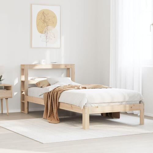 Sengeramme med sengegavl 90x190 cm massivt fyrretræ