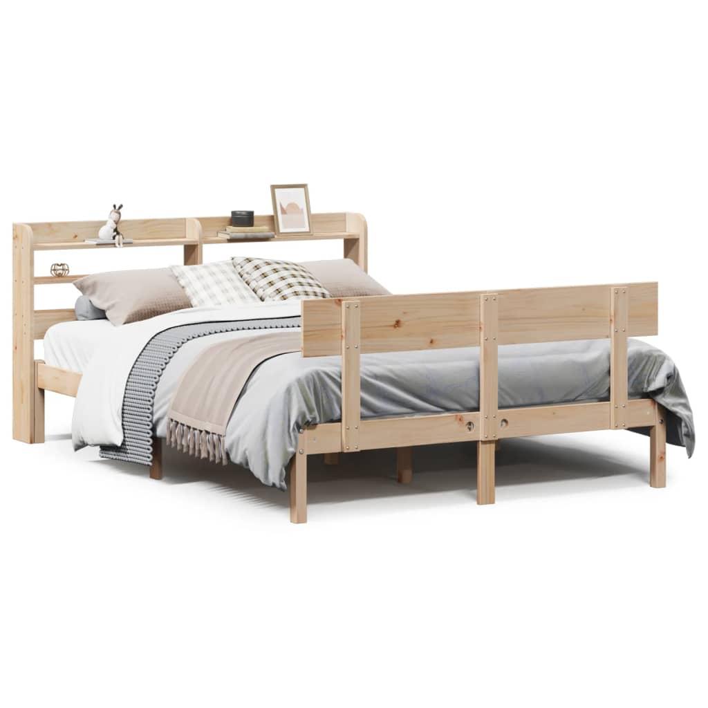 Sengeramme uden madras 140x190 cm massivt fyrretræ