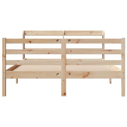 Sengeramme med sengegavl 150x200 cm massivt fyrretræ