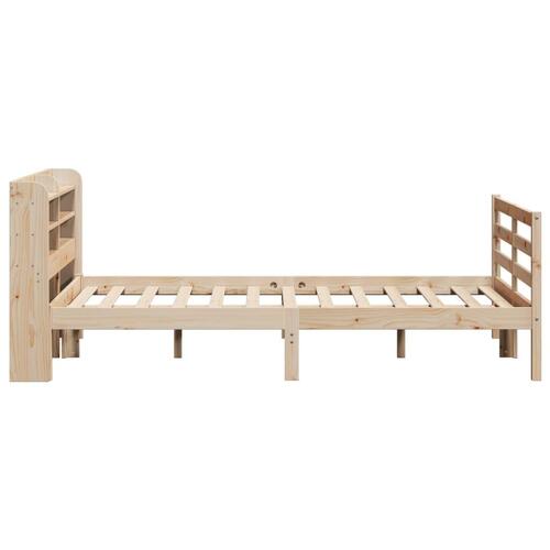 Sengeramme med sengegavl 150x200 cm massivt fyrretræ